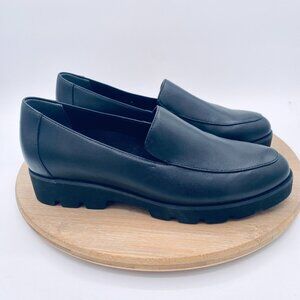 Vionic Shoes Womens 8 Black Leather Orthotic Platform Loafers Minimalist